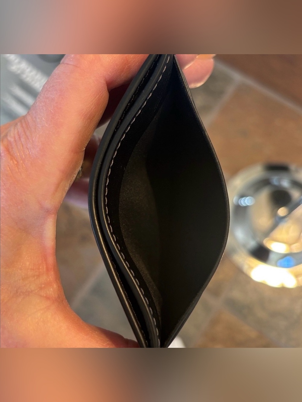 Coach NWT Black Leather Card Case with Signature 'C' Logo - Picture 3 of 5